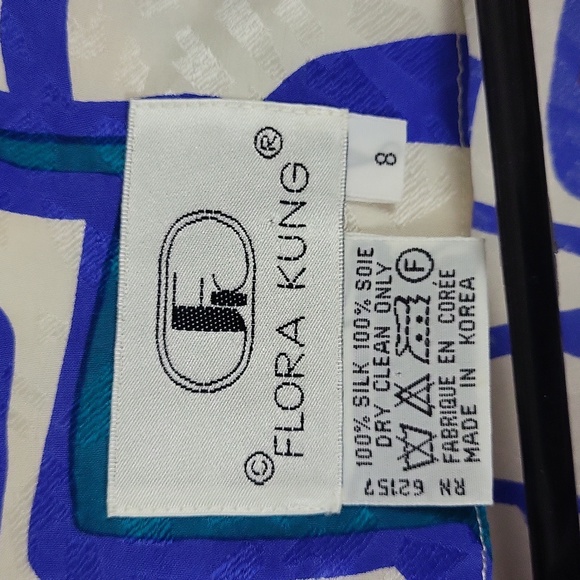 Vtg Ultimate 80s Flora Kung Silk Wrap New Wave Abstract Top - Picture 4 of 12